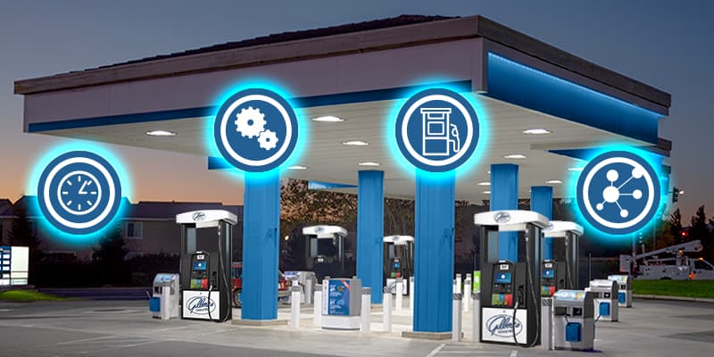 Forecourt with highlighted assets