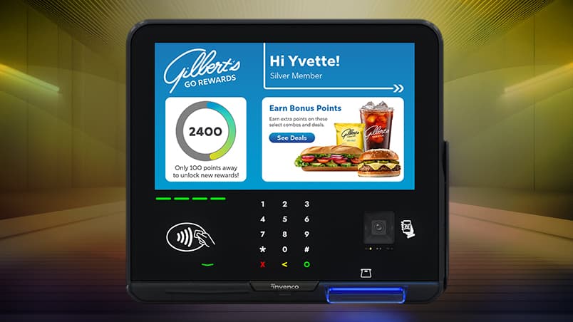 A2-09 terminal showcasing a rewards system