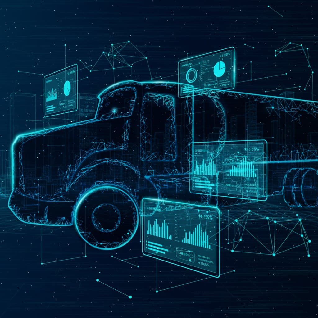 Truck outlined with data points